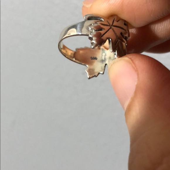 Thai 925 Sterling Silver Maple Leaf Ring, Size 7 - Picture 7 of 7